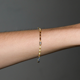 Dorsey - ENAMEL MOISSANITE BRACELET IN LUNE, 18K GOLD VERMEIL