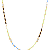 Dorsey - ENAMEL MOISSANITE NECKLACE IN LUNE, 18K GOLD VERMEIL