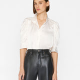FRAME - Gillian Top -- Glossy Off White