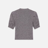 FRAME - Ruched Sleeve Cashmere Sweater -- Gris Heather