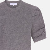 FRAME - Ruched Sleeve Cashmere Sweater -- Gris Heather