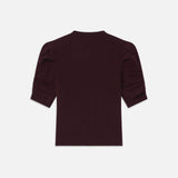 FRAME - Ruched Sleeve Cashmere Sweater -- Wine