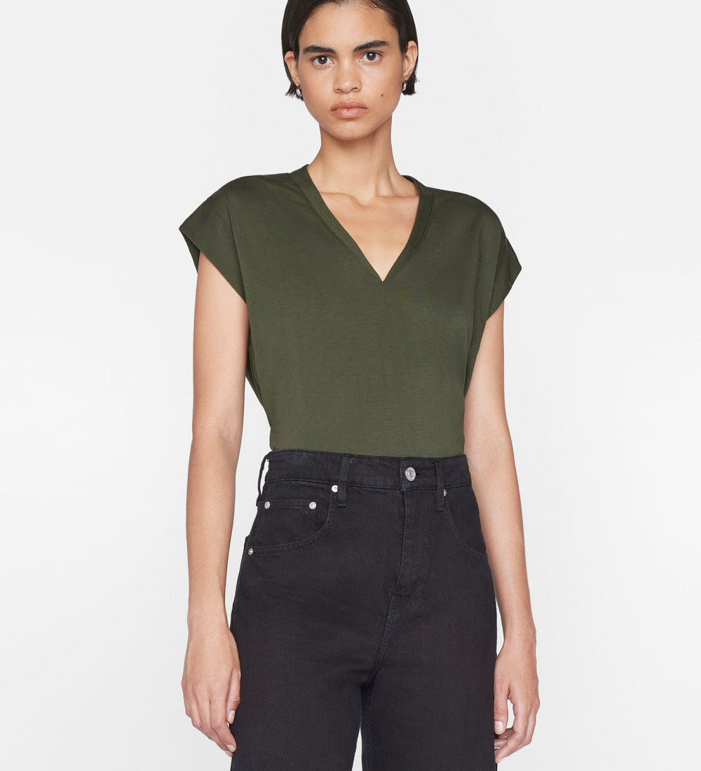FRAME - Le Mid Rise V Neck Tee