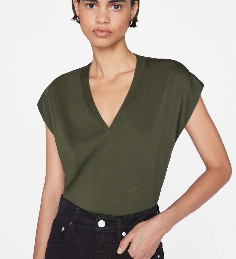 FRAME - Le Mid Rise V Neck Tee