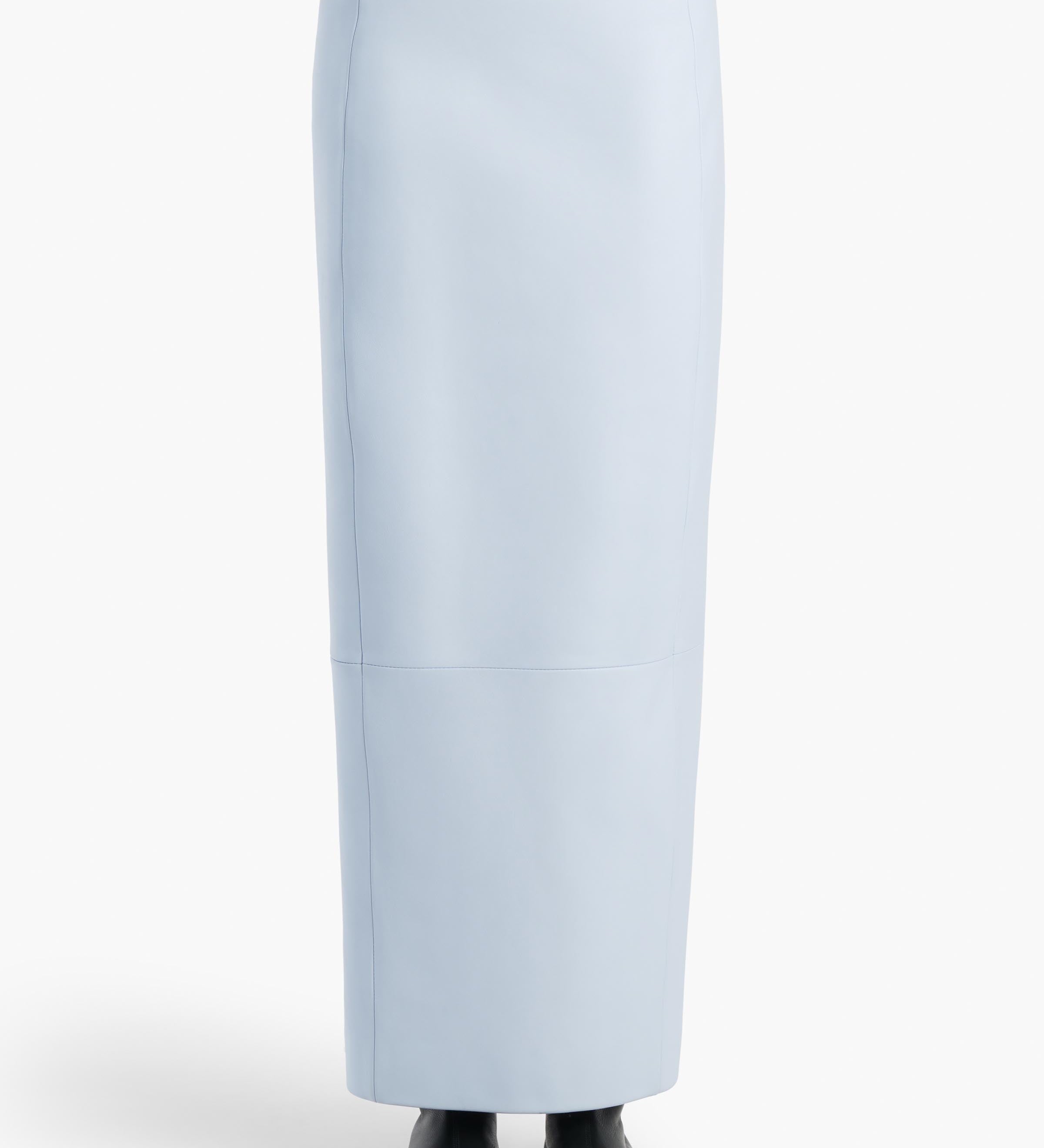 Khaite - Lyle Skirt in Sky Blue Leather