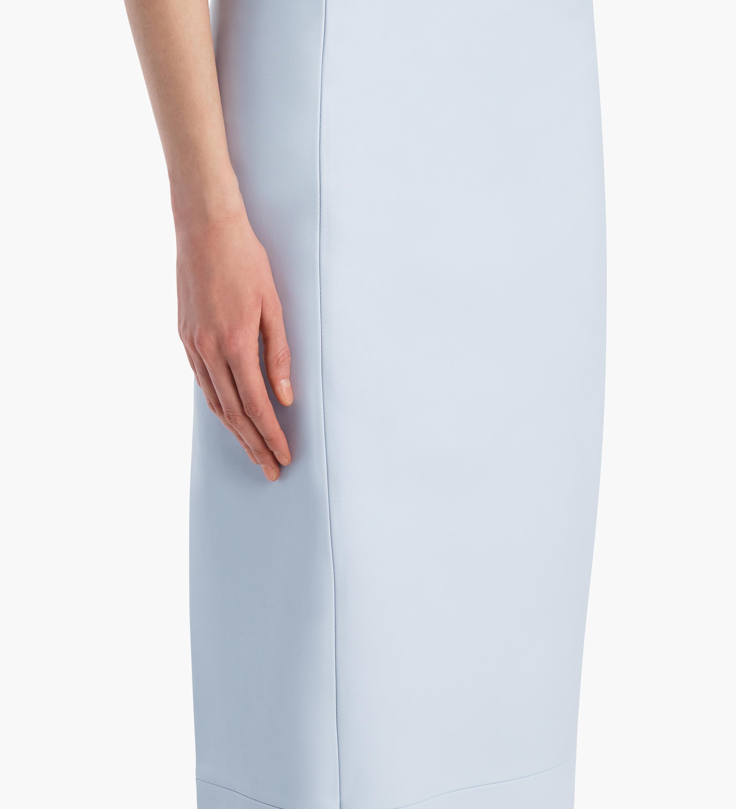 Khaite - Lyle Skirt in Sky Blue Leather