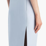 Khaite - Lyle Skirt in Sky Blue Leather
