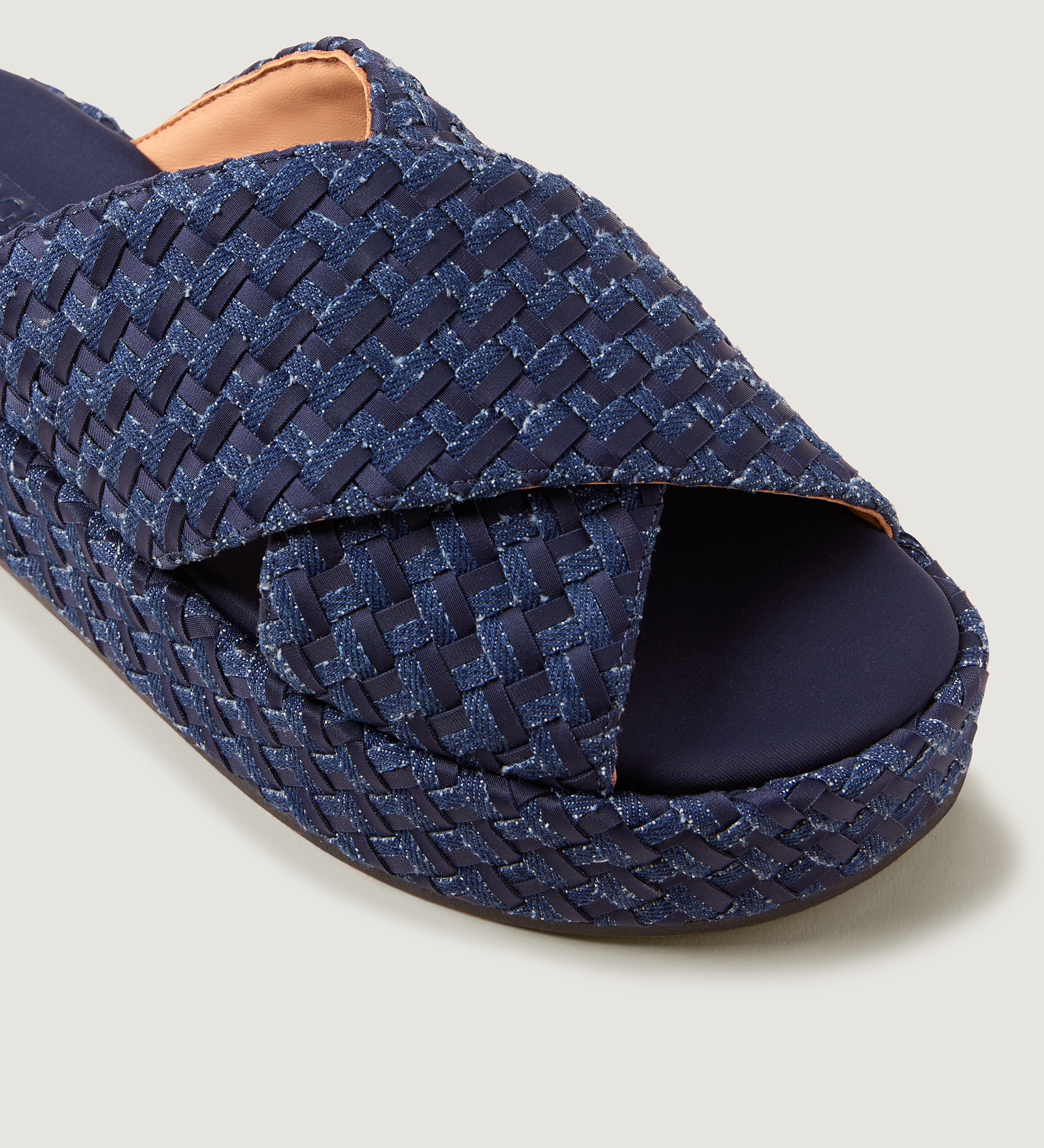 Cartolina - Laguna Platform Double Weave Denim | Indigo