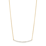 Dorsey - LARGE CURVE, LAB WHITE SAPPHIRE GOLD NECKLACE