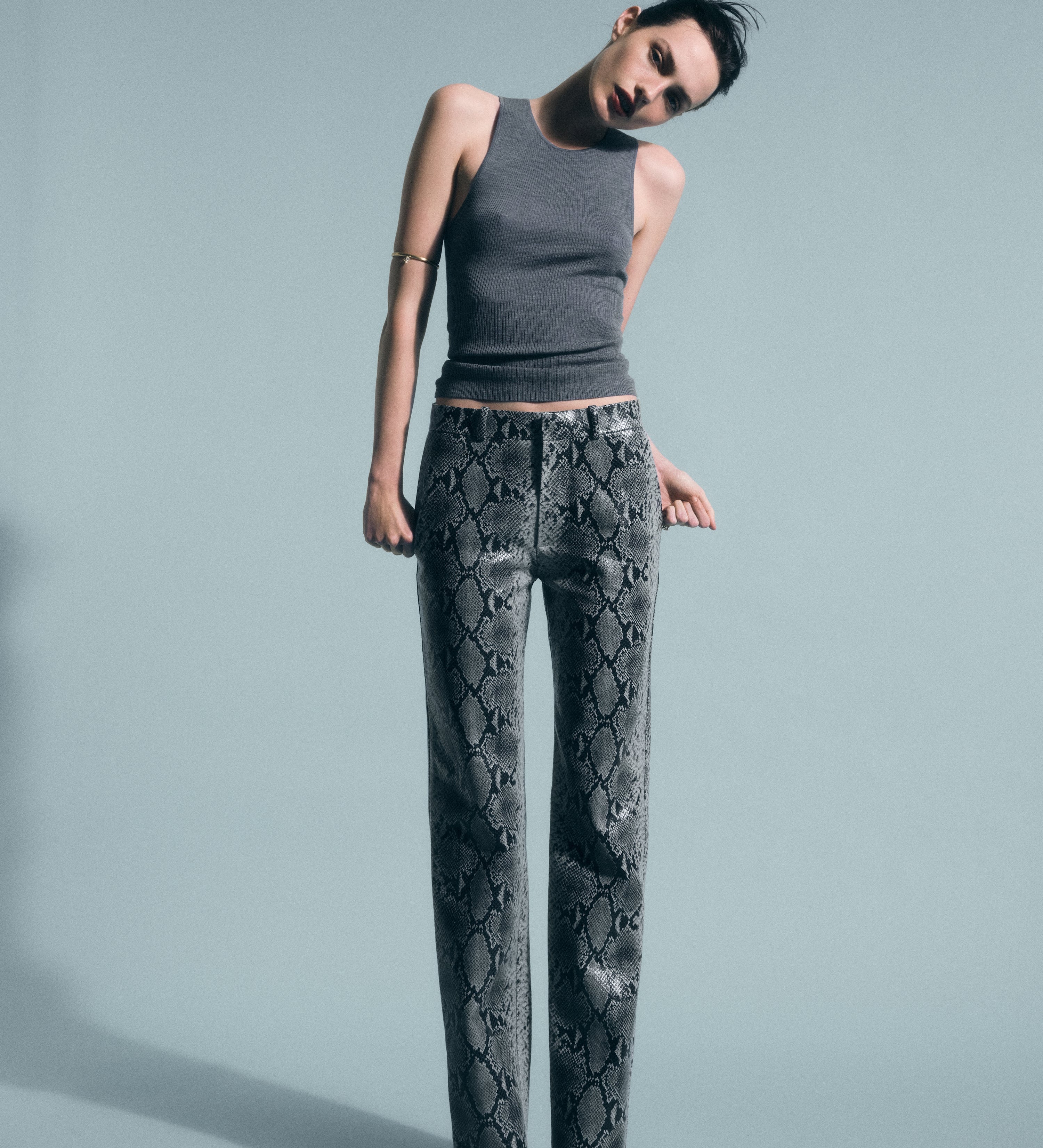 Aflalo - Lazare Trouser in Python Embossed Leather