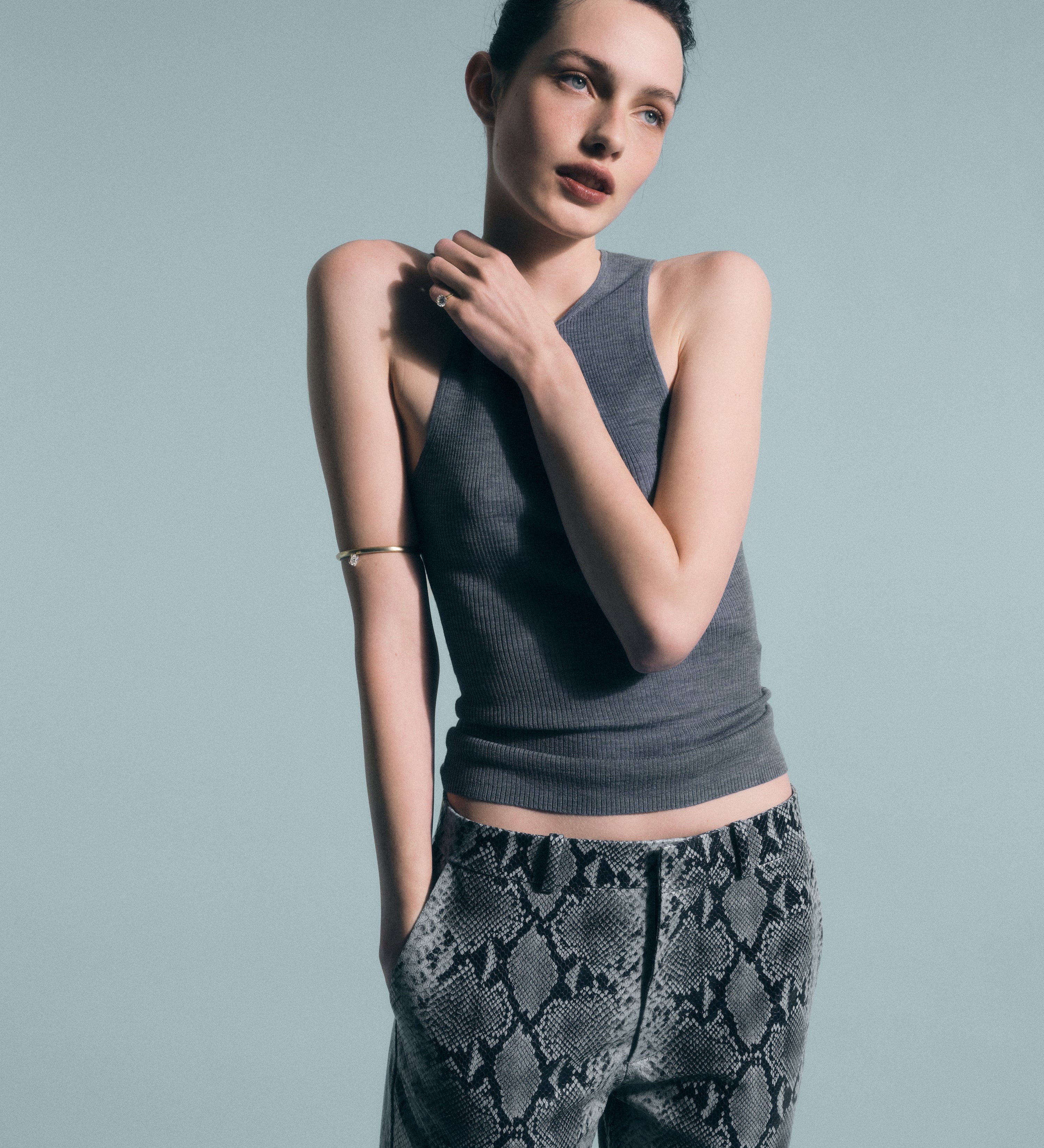 Aflalo - Lazare Trouser in Python Embossed Leather