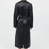 St. Agni - Leather Trench Coat - Black