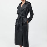 St. Agni - Leather Trench Coat - Black