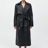 St. Agni - Leather Trench Coat - Black