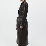 St. Agni - Leather Trench Coat - Chocolate
