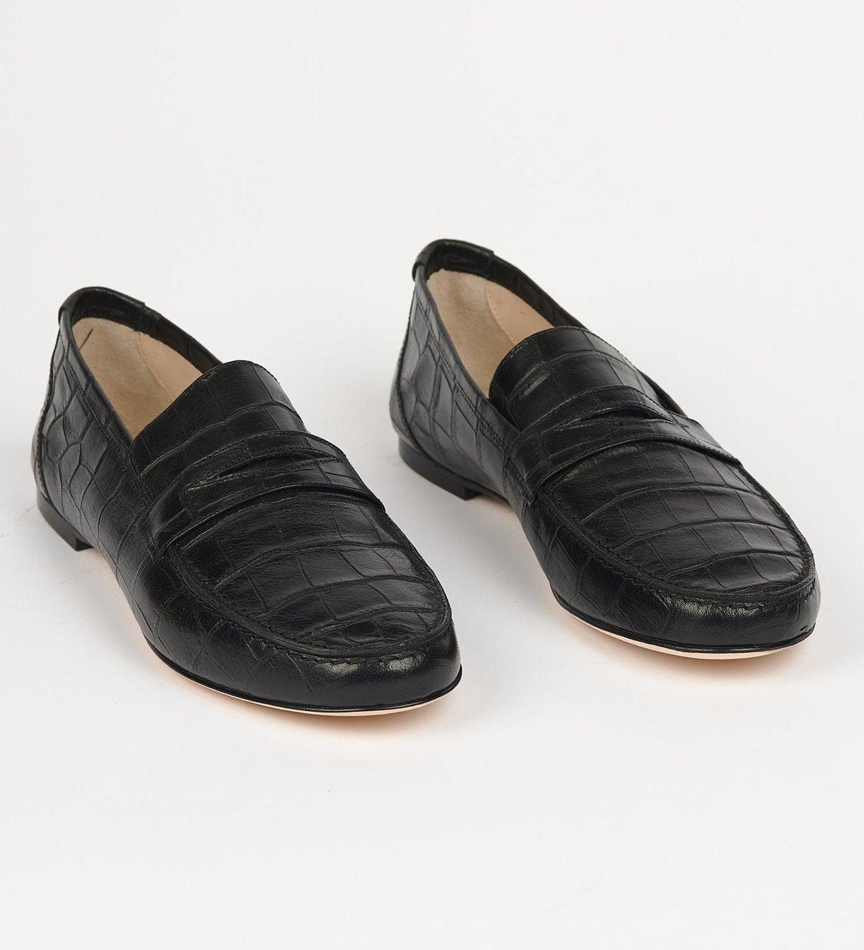 Jamie Haller - The Penny Loafer in Black Croc
