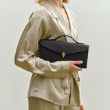 Métier - Edge Clutch Supple Calfskin Black