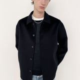 FRAME - Double Face Shirt Jacket -- Dark Navy
