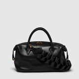 Metier - Loose Braided Strap Smooth Calfskin Black with White Stitching