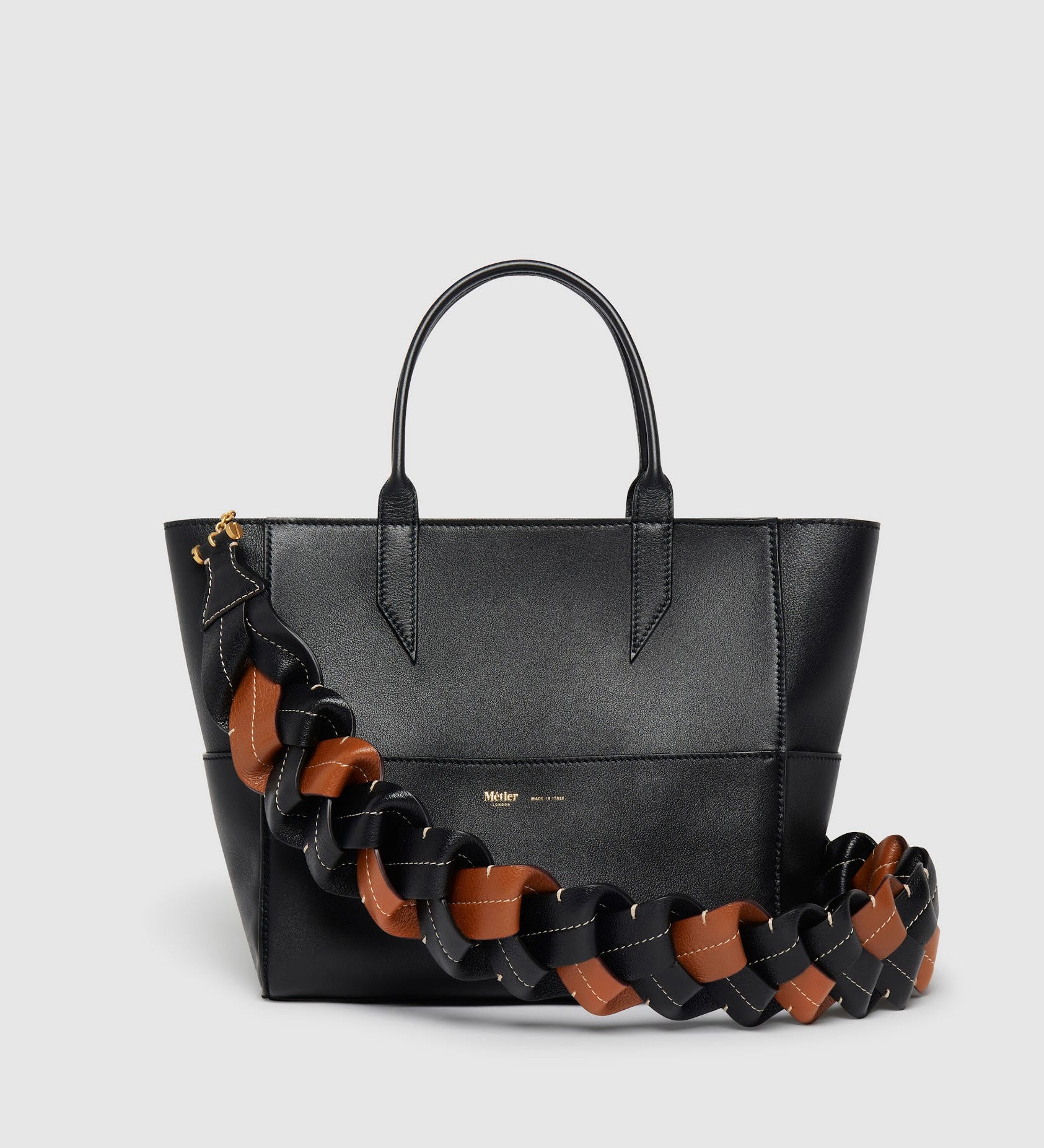Metier - Loose Braided Strap Buffalo Black with Cognac