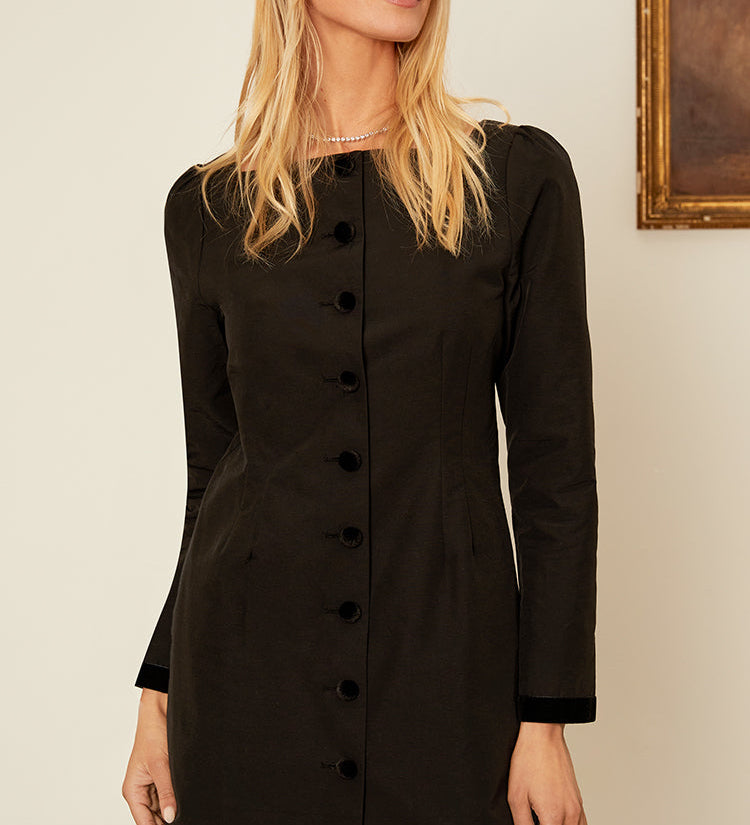 Ciao Lucia - Antoinette Faille Button Down Mini Dress