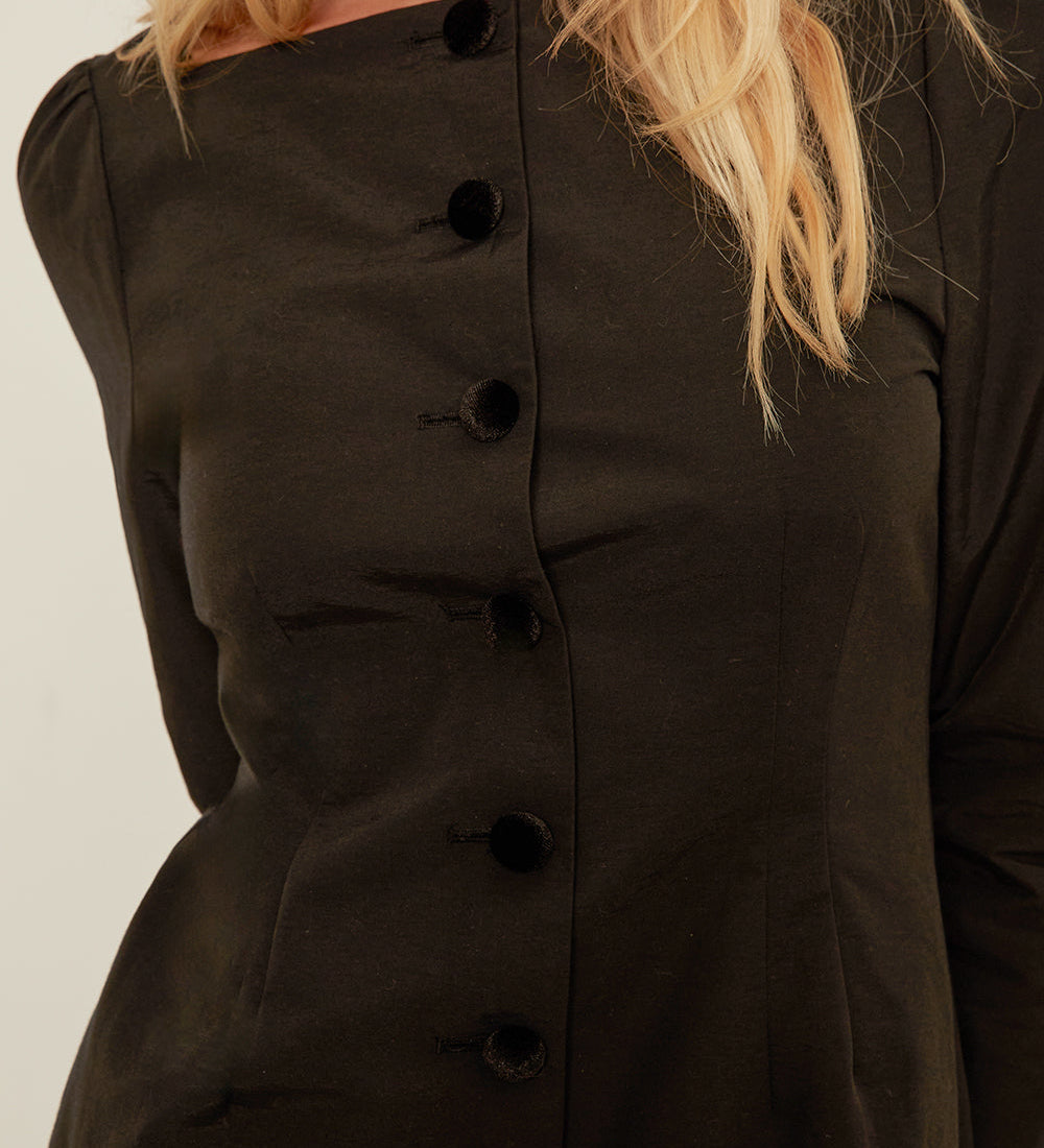Ciao Lucia - Antoinette Faille Button Down Mini Dress