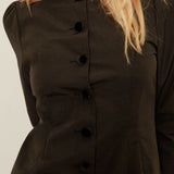 Ciao Lucia - Antoinette Faille Button Down Mini Dress