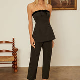 Ciao Lucia - Adeline Faille Strapless Top with Velvet Bow