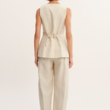 Posse - LUCILLE GILET - BEIGE PINSTRIPE