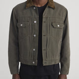 FRAME - Canvas Trucker Jacket -- Antique Dark Olive