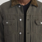FRAME - Canvas Trucker Jacket -- Antique Dark Olive