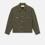 FRAME - Canvas Trucker Jacket -- Antique Dark Olive