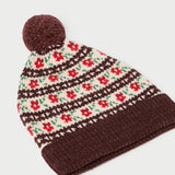 Loeffler Randall - Macelyn Brown Floral Intarsia Hat