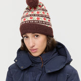 Loeffler Randall - Macelyn Brown Floral Intarsia Hat