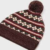 Loeffler Randall - Macelyn Brown Striped Intarsia Beanie