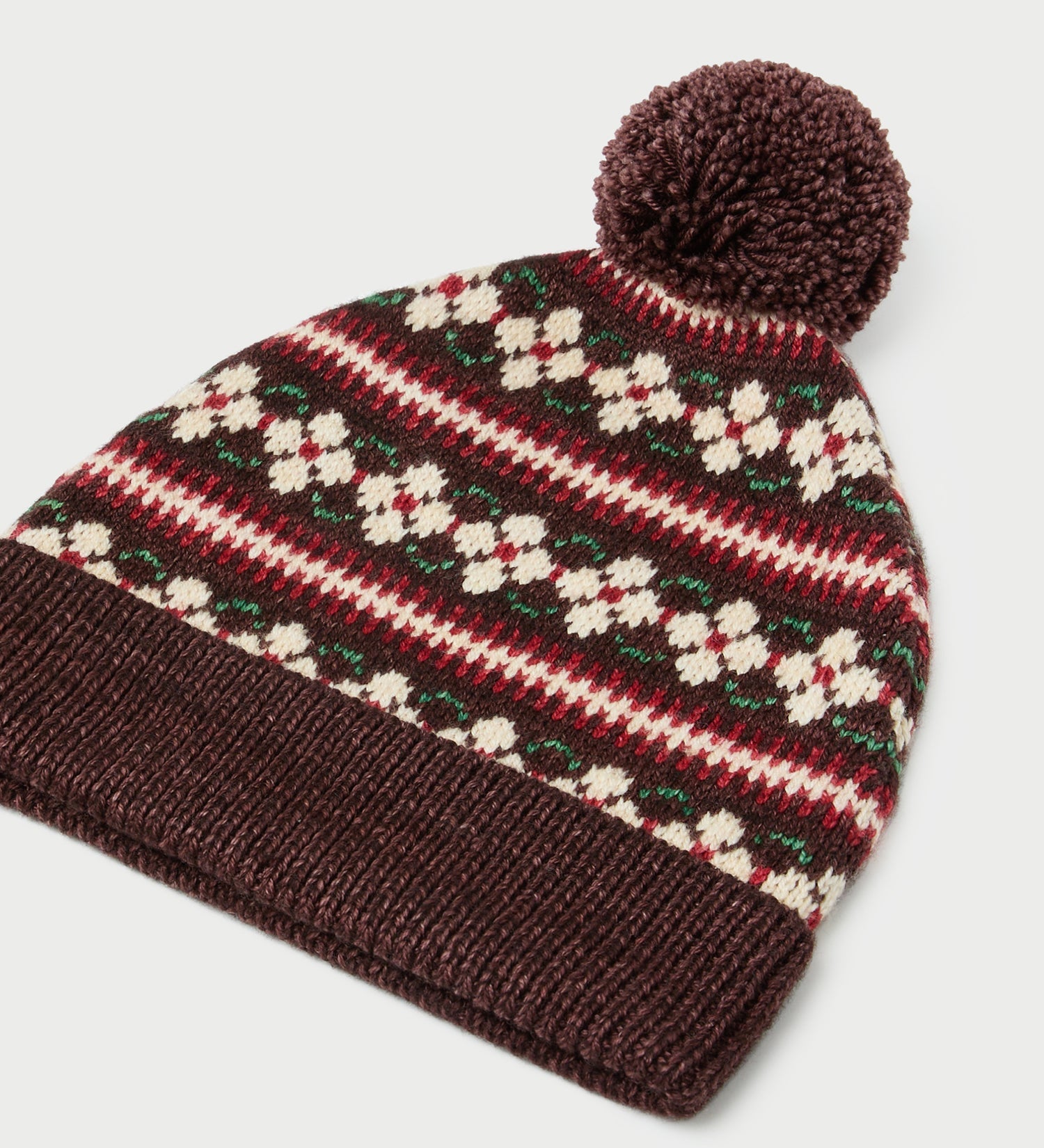 Loeffler Randall - Macelyn Brown Striped Intarsia Beanie
