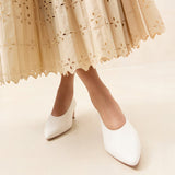 Loeffler Randall - Maeve Ecru Leather Low Pump