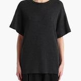 Khaite - Maeve T-Shirt in Charcoal Cashmere Jersey