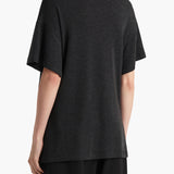 Khaite - Maeve T-Shirt in Charcoal Cashmere Jersey