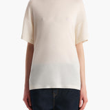 Khaite - Maeve T-Shirt in Cream Cashmere Jersey