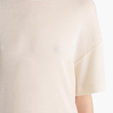 Khaite - Maeve T-Shirt in Cream Cashmere Jersey