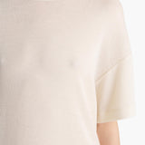Khaite - Maeve T - Shirt in Cream Silk Cashmere Jersey