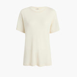 Khaite - Maeve T-Shirt in Cream Cashmere Jersey