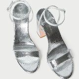 Loeffler Randall - Malia Silver Snake Embossed Sandal