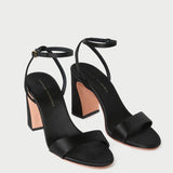 Loeffler Randall - Malia Black Satin Curved-Heel Sandal