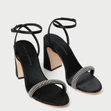 Loeffler Randall - Malia Black/Diamond Curved-Heel Sandal
