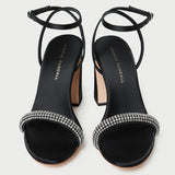 Loeffler Randall - Malia Black/Diamond Curved-Heel Sandal