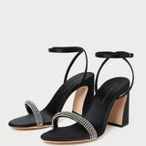 Loeffler Randall - Malia Black/Diamond Curved-Heel Sandal
