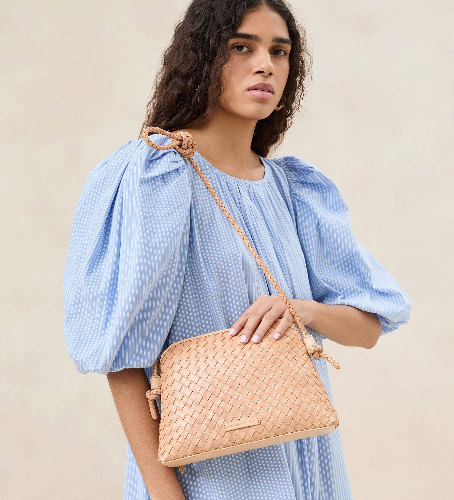 Loeffler Randall - Mallory Desert Sand Woven Crossbody