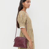Loeffler Randall - Mallory Maroon Woven Leather Crossbody